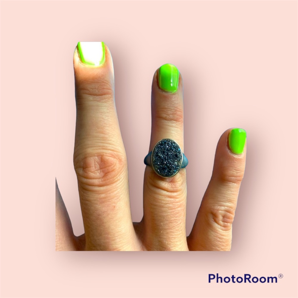 Sterling silver ring with large center stone